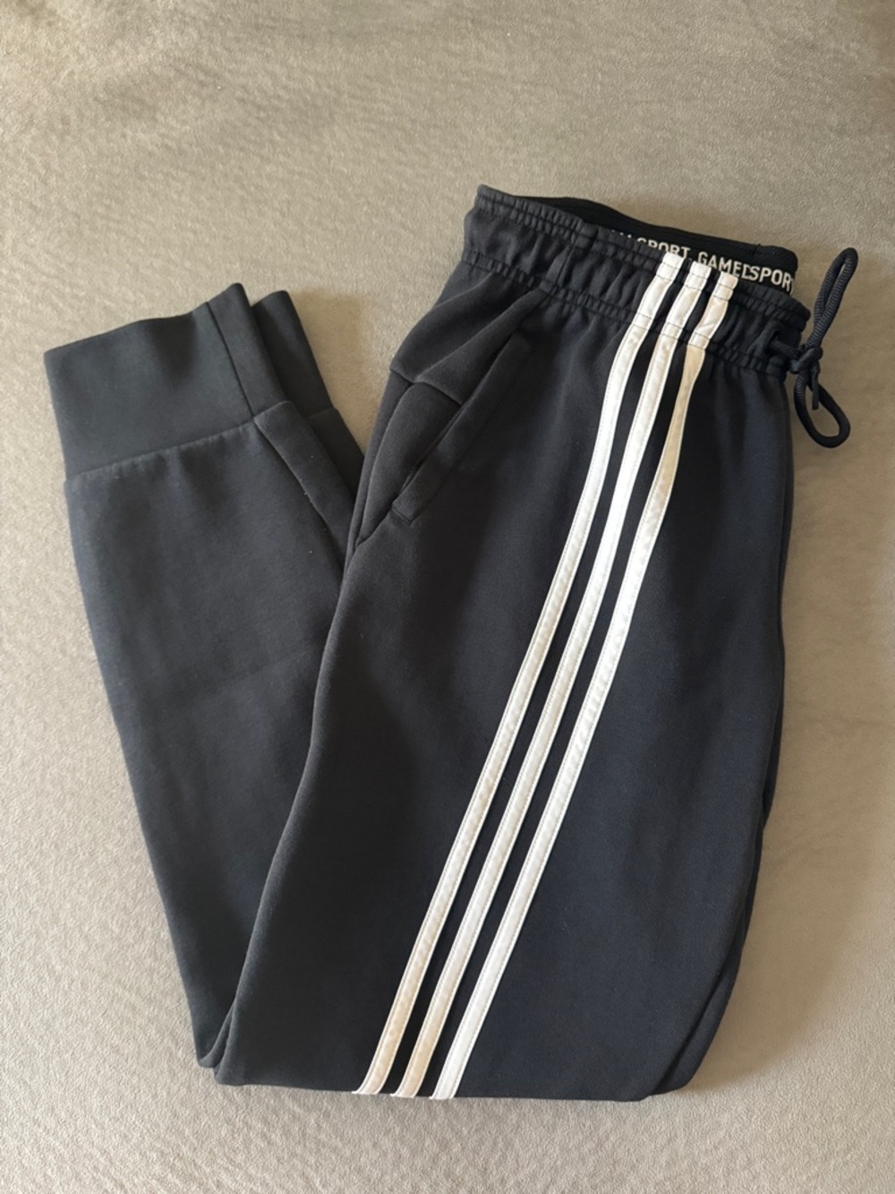 Adidas 3 Stripe Black Women’s Athletic Joggers - S